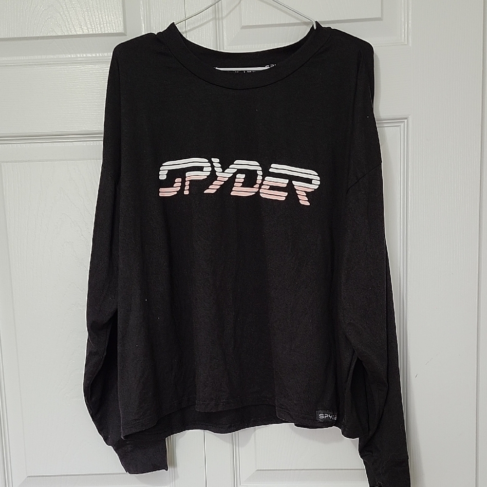 Spyder Black Boxy Long Sleeve Sweatshirt - Picture 1 of 2